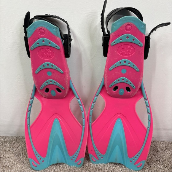 Speedo Dive JR Kids Swim Fins Pink Blue L/XL US 1-4 EU 30-35 - Picture 3 of 5